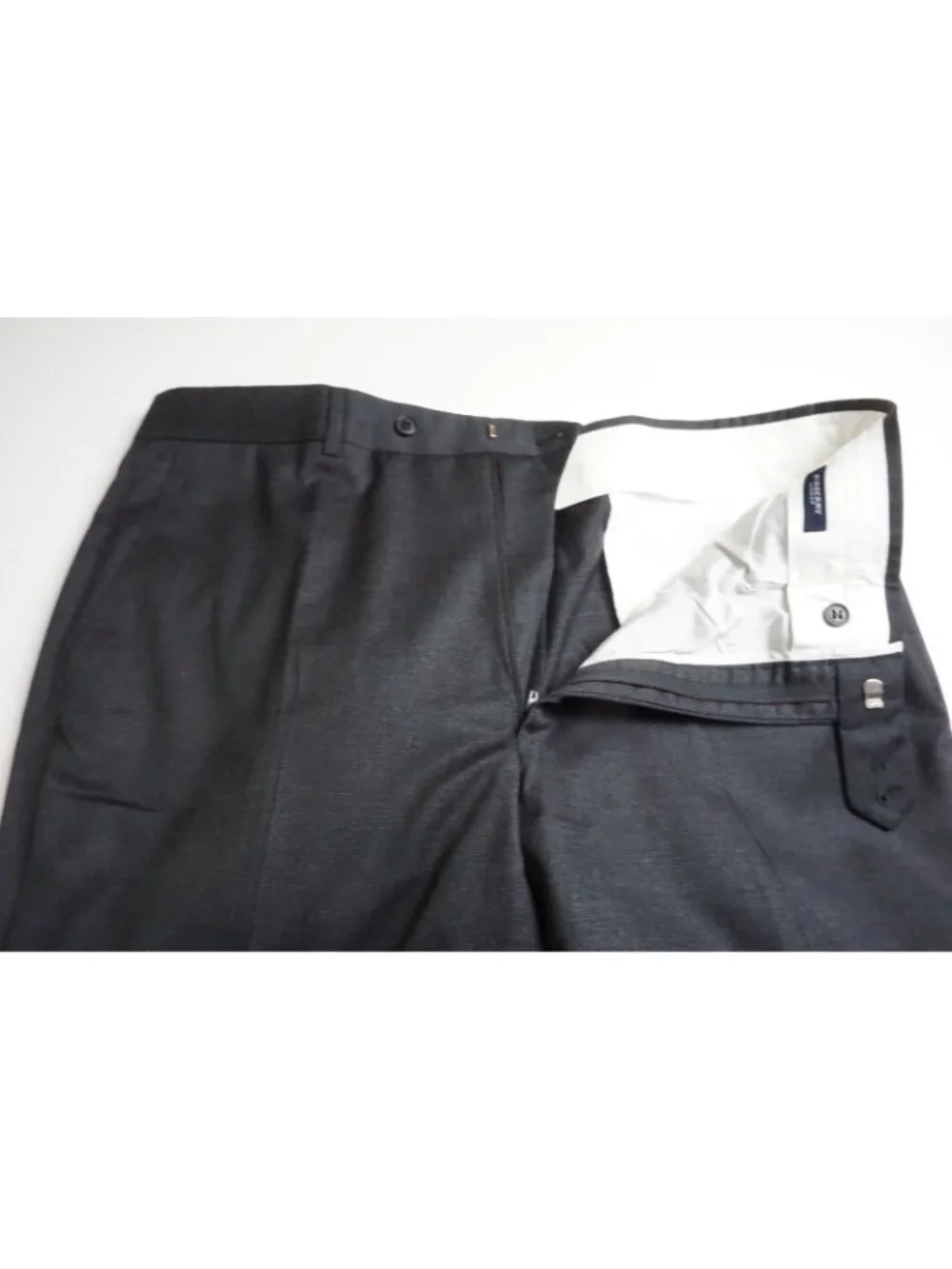 Burberry London Gray Woven S100s Wool 2 Pc Suit Jacket Pants Sz 48L BRAND NEW